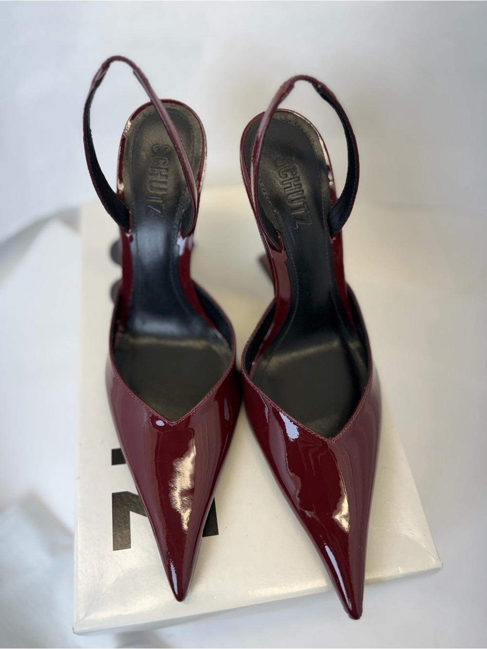 Schutz Siena Pump in Rubi Wine pointed toe sling-back high heel - Picture 4 of 7
